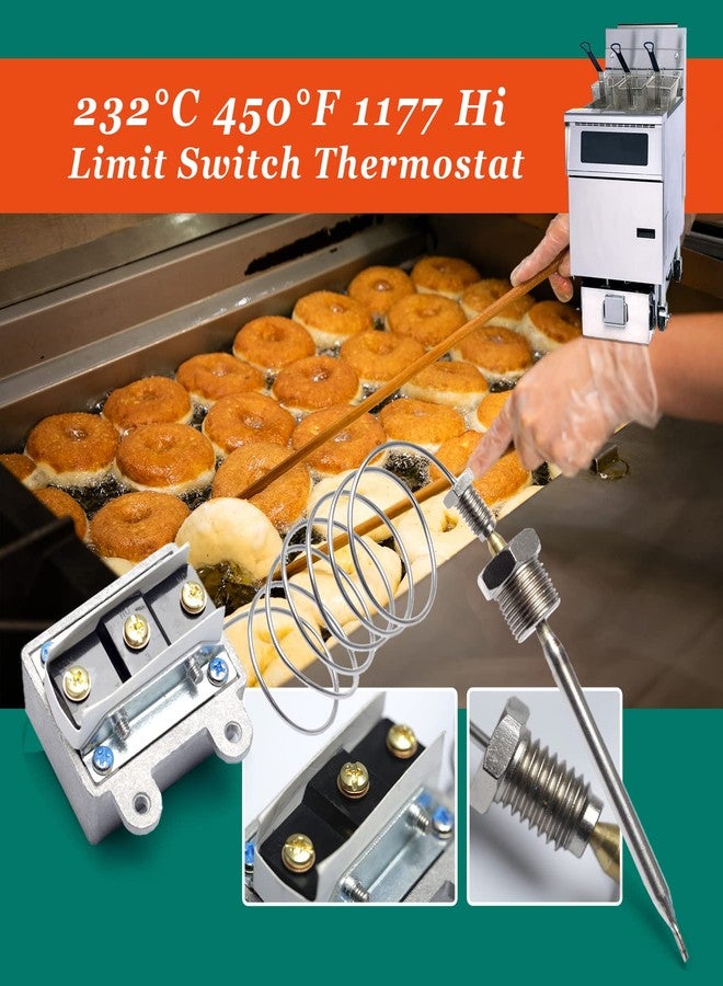 Mhrxusd 3/8" Mpt Stuff Box 1177 high limit thermostat fryer switch compatible with robertshaw thermostat 301030005 compatible with IMPERIAL 1177, replacement for Royal Range 3112 deep Fryer, Hi Limit 450°F - Image 3